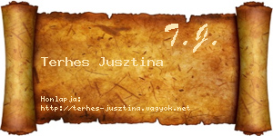 Terhes Jusztina névjegykártya